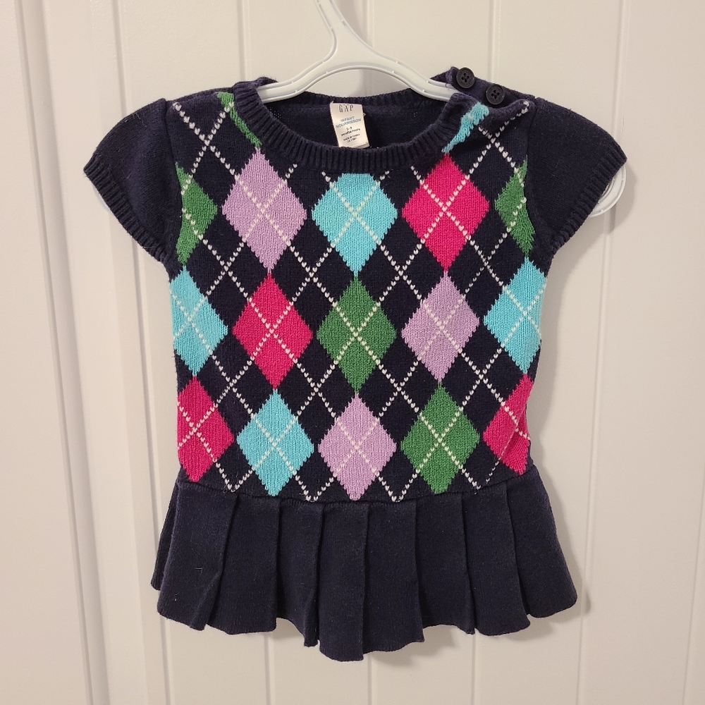 🌟5/$25 Baby Gap Argyle Dress Size 3-6 Months